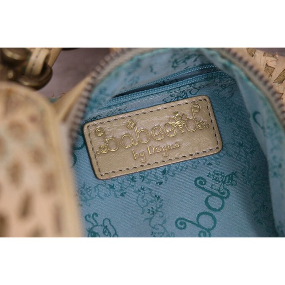 Babee D by Dayme Weaved Leather Shoulder Bag Purse with Buckle Turquoise - Picture 8 of 11